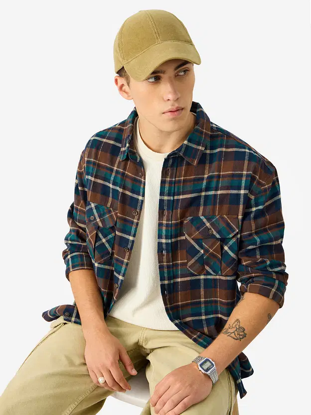 Plaid  Brown And Navy