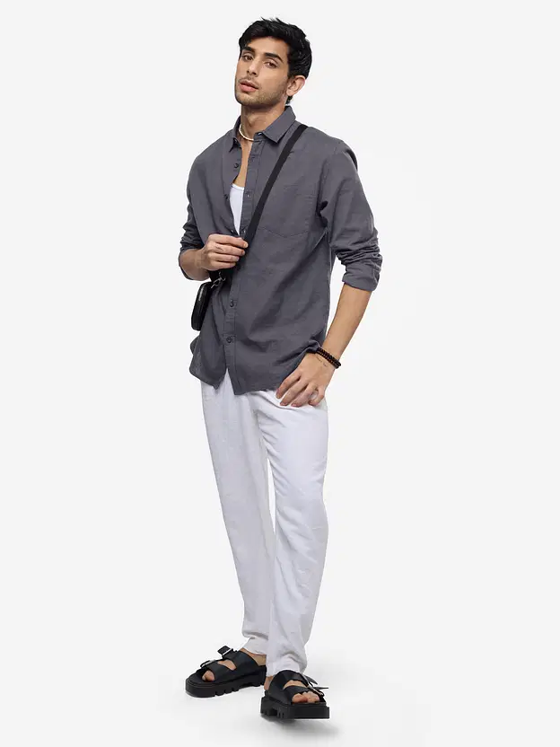 Cotton Linen  Dark Grey
