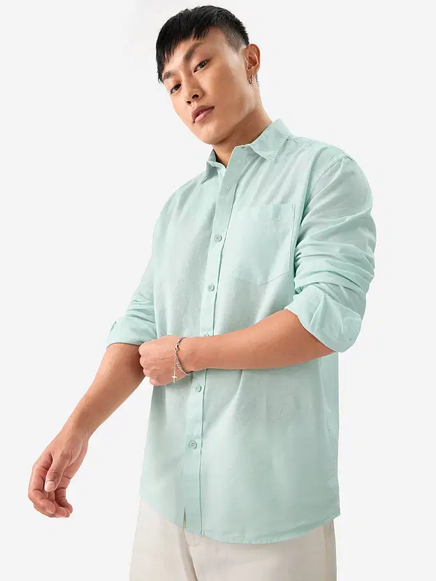 Cotton Linen  Ocean Blue