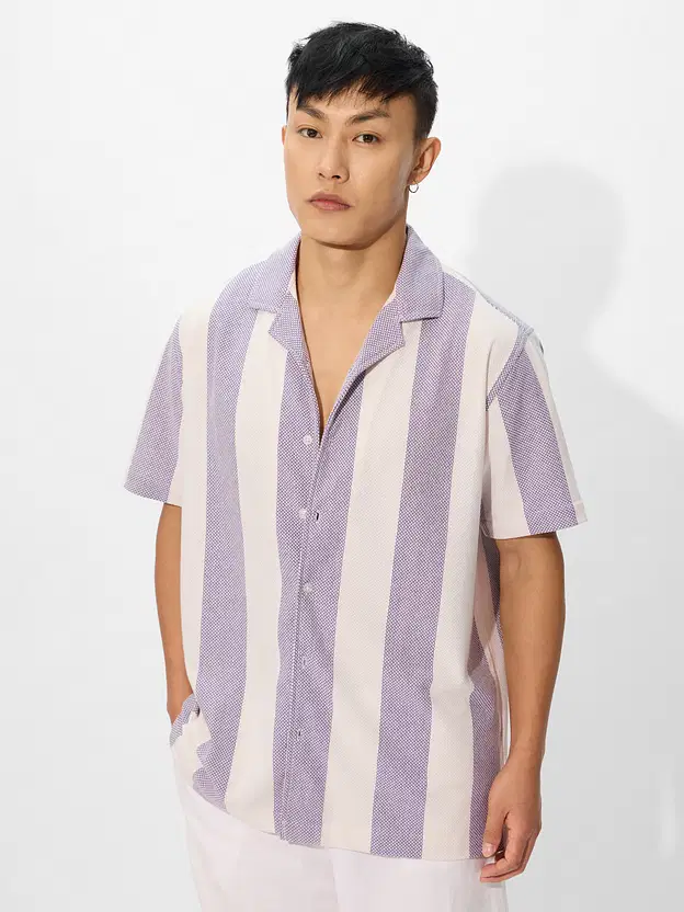 Popcorn Stripes  Lavender Frost