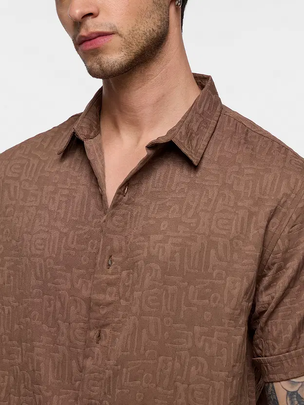 Textured Shirt  Mocha