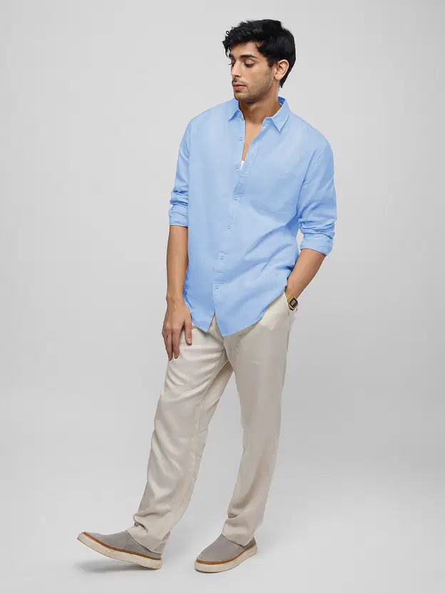 Cotton Linen  Cerulean Sky