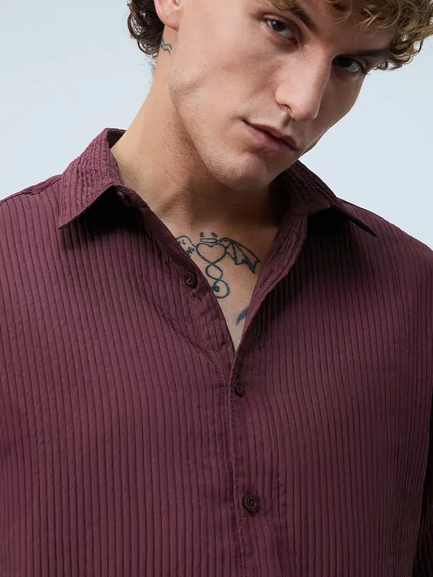 Textured Shirt  Sangria