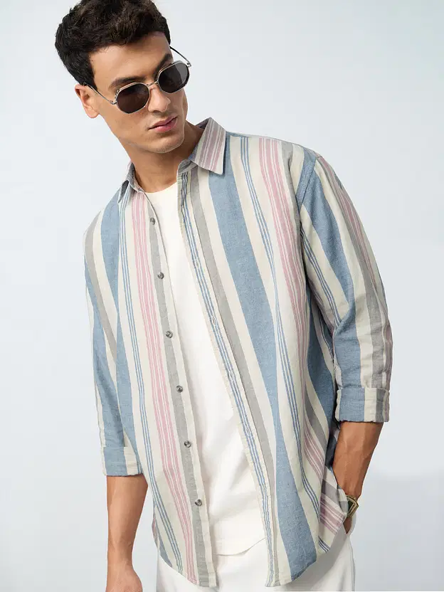 Linen Striped Shirt  Harbour