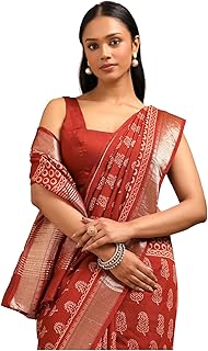 AKHILAM Womens Georgette Floral Designer Saree Wi