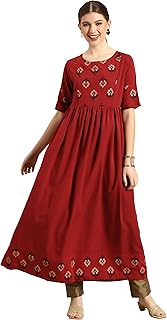 A-Line Printed Rayon Kurta