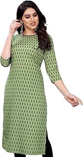 Cotton Flex Solid Plain Front Slit Straight Women 