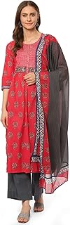 Ethnic Kurta Set for Women 3/4 Sleeve, Round Neck 
