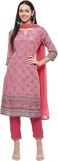Girls V Neck Embroidered Churidar Suit For Girls