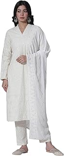 Green Hand Block Printed Kurta with Trouser and Du