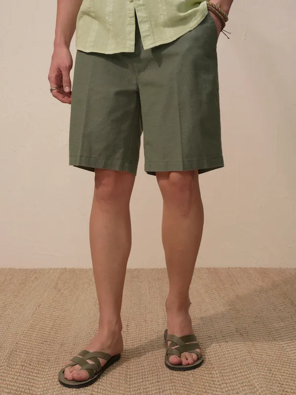 Men Green Relaxed Fit Shorts