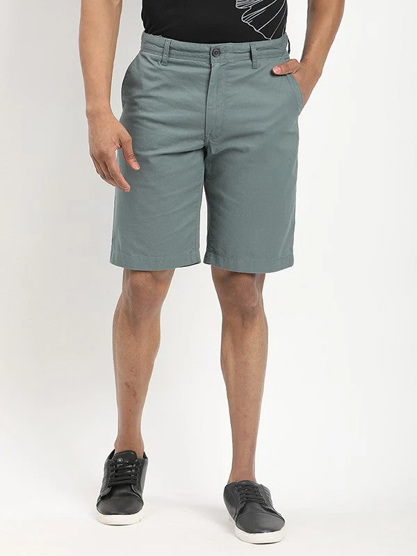 Men Solid Cotton Shorts