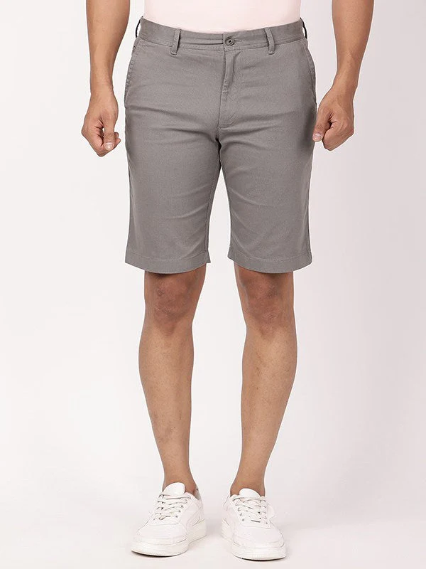 Men Solid Cotton Stretch Shorts