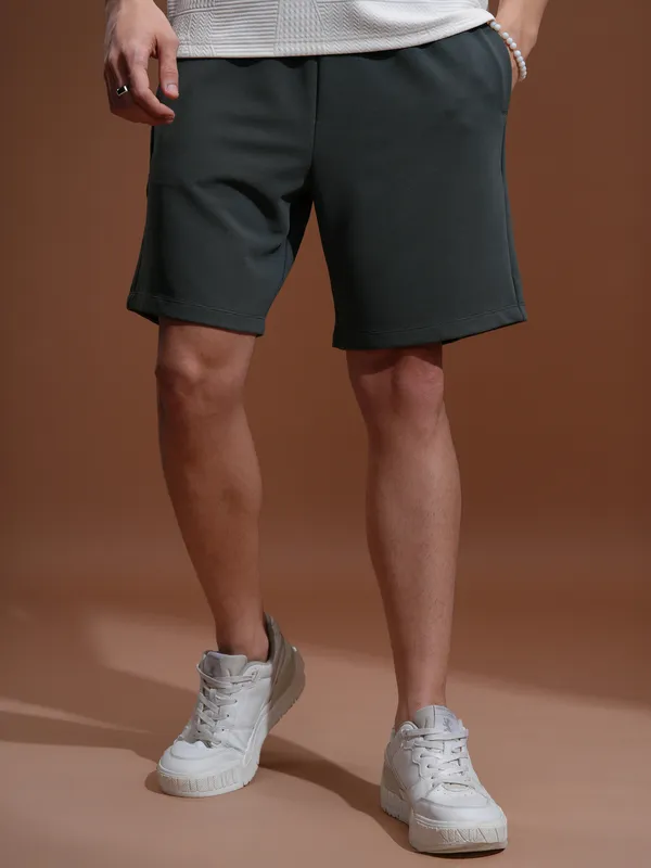 Men Grey Loose Fit Regular Shorts
