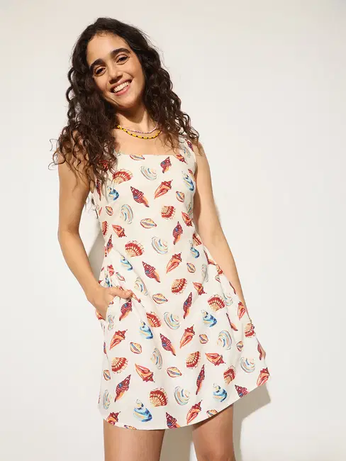 Off-White Sea Shells Print Dress