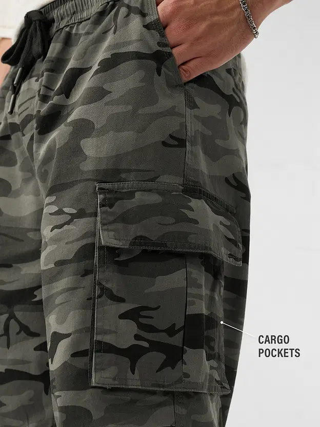 Parachute Pants Grey Camo