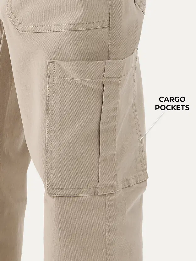 Solids Light Beige (Straight Fit) 