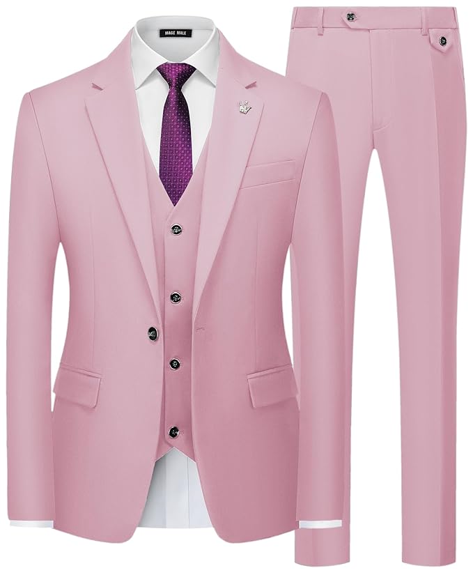 Suits Slim Fit 3 Piece Tuxedo Suit One Button Soli