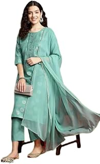 Stylish Cotton Embroidered Kurta with Dupatta – Fe