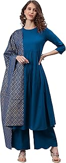 Viscose Women Liva Attached Dupatta And Semi Flare