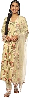 Women Art Silk Front Open Kurta Churidar Suit Set