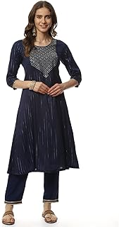 Women Art Silk Straight Kurta Relaxed Pant Suit Se