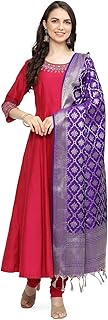 Women Cotton Blend A-Line Kurta Palazzo Suit Set