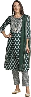 Women Cotton Flex Floral Gold Printed Salwar suits