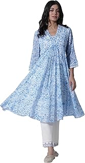 Women Cotton Kalidar Kurta Pants Suit Set