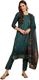 Women Cotton Gathered Kurta & Pants Suit Set