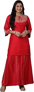 Women Cotton Layered Kurta Churidar Suit Set
