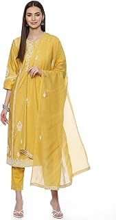 Women Cotton Kalidar Kurta Churidar Suit Set