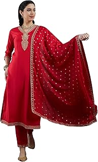 Women Cotton Double Layered Kurta Churidar Suit Se