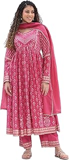 Women Cotton Printed Anarkali Suit Set