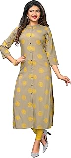 Women Cotton Linen Printed Kurta