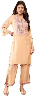 Women Cotton Straight Printed Kurta Sharara Suit S