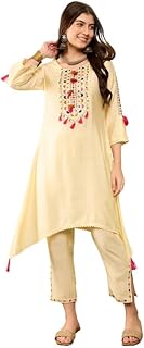 Women Double Layered Kurta Churidar Suit Set