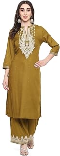 Women Dark Green Pure Cotton Kurta & Pant Set with