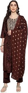 Women Front Open Cotton Kurta Churidar Suit Set