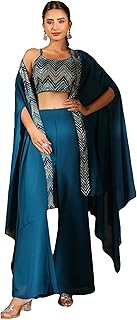 Women Pink Yoke Embroidery Printed Chanderi Kurta 