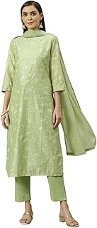 Women Mysore Silk Style Crepe Saree Color : Green 