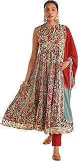 Women Modal Chanderi Printed Gathered A-line Suit 