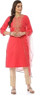 Women Polyester Printed Straight Kurta Suit Set