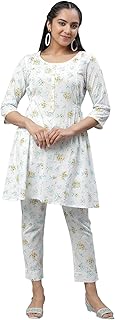 Women Printed Viscose A-Line Kurta Slim Pants Suit
