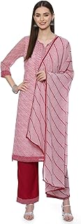 Women Pure Cotton Foil Print Kurta with Pant & Dup