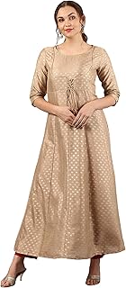 Women Rayon Straight Golden Foil Printed Kurta wit