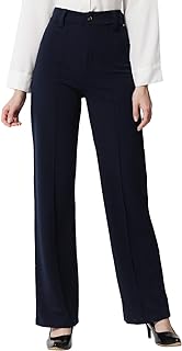 Women Straight Fit Polyester Blend Solid Trousers