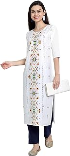 Women Viscose Straight Printed Kurta