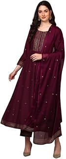 Women Viscose Kalidar Kurta Pants Suit Set