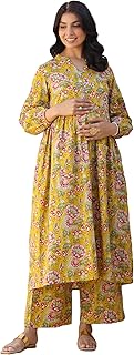Women White Floral Printed Pure Cotton Kurta with 